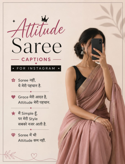 Attitude Saree Caption for Instagram