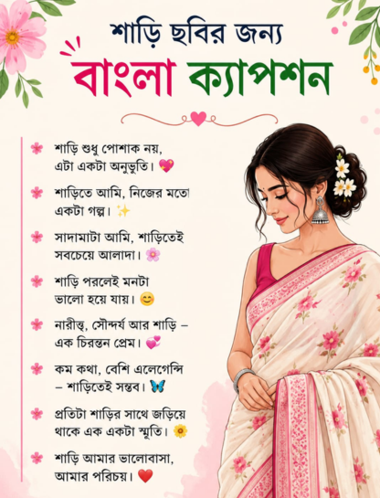 Bengali Caption for Saree Pic