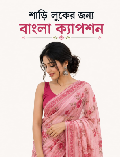 Caption for Bengali Saree Look