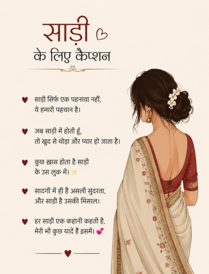 Caption for Saree Pic in Hindi
