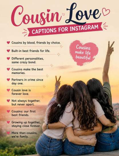Cousin Love Captions for Instagram