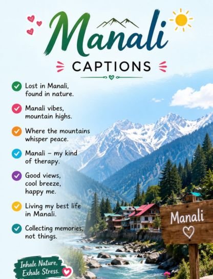 Manali captions for Instagram in English
