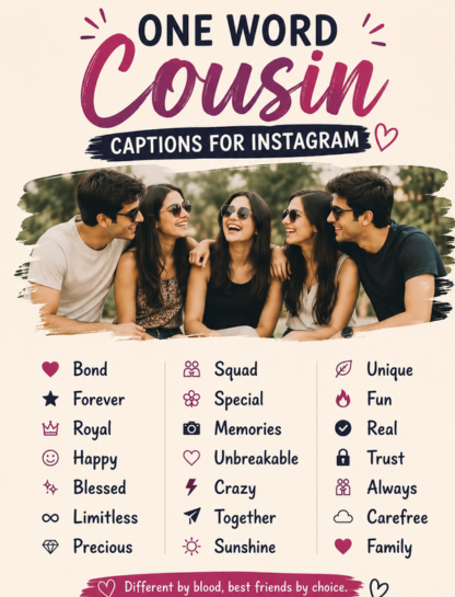 One Word Cousin Captions for Instagram