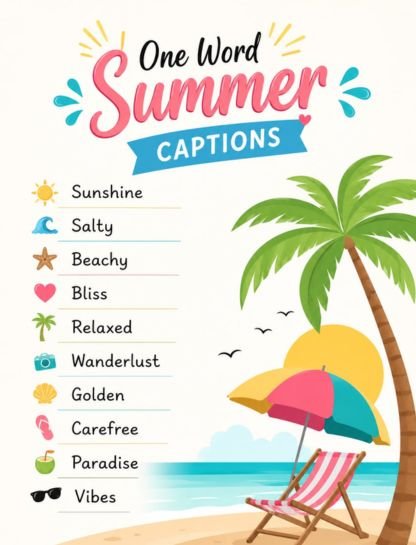 One Word Summer Captions