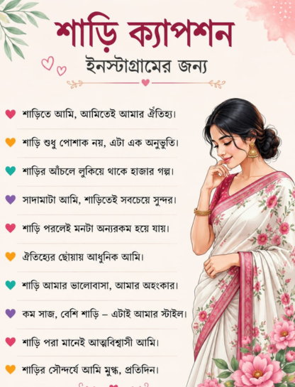 Saree Caption in Bengali