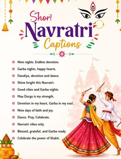 Short Navratri Captions for Instagram