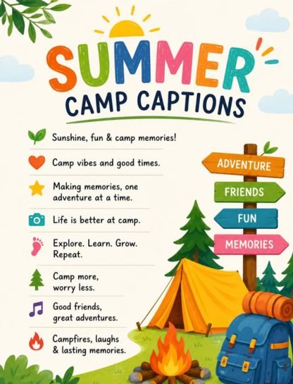 Summer Camp Captions