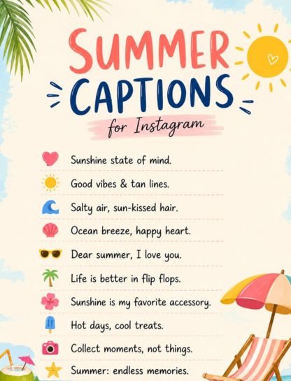 Summer Instagram Captions