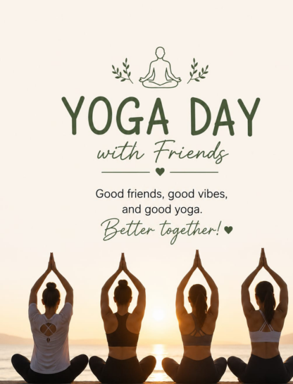 Yoga Day Captions with Friends