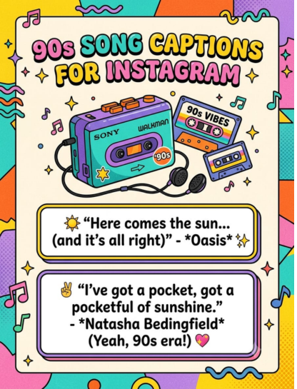 90s Song Captions for Instagram 📼