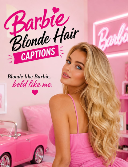 Barbie Blonde Hair Captions 🎀💖