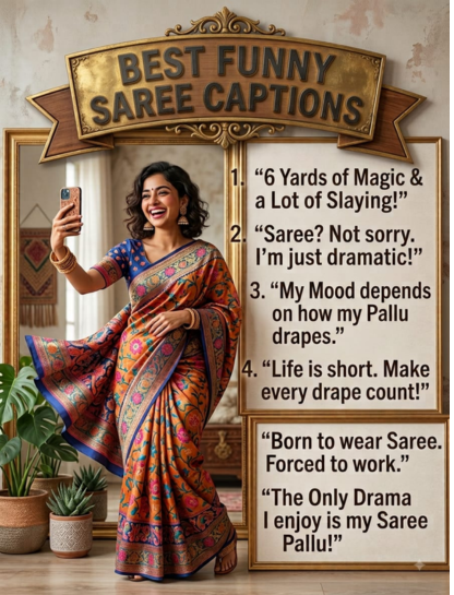 Best Funny Saree Captions for Instagram