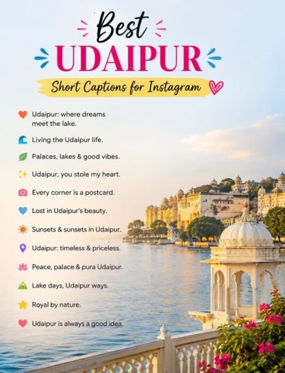 Best Udaipur Short Captions for Instagram