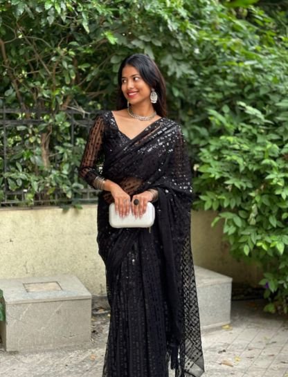 Black Saree Captions