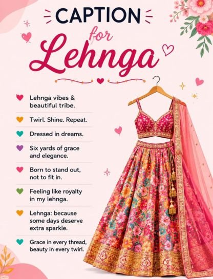 Caption for Lehenga for Instagram for Girl