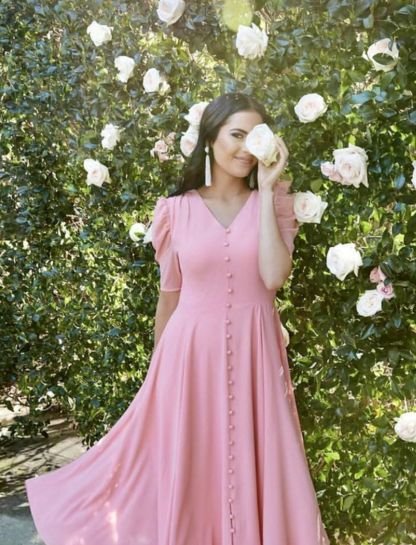 Caption for Pink Dress