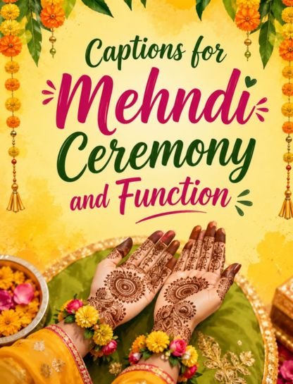 Captions for Mehndi Ceremony and Function