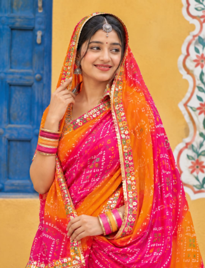 Captions for Rajasthani Saree Look