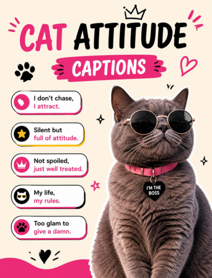 Cat Attitude Captions