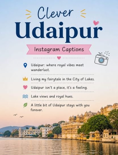 Clever Udaipur Instagram Captions 🌊👑