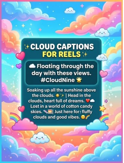 Clouds Captions for Reels
