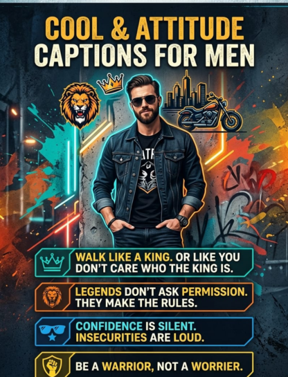 Cool & Attitude Captions for Instagram for Boys