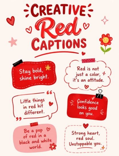 Creative Red Captions