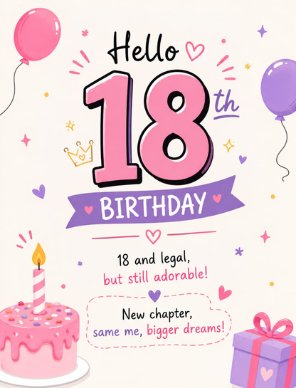 Cute 18th Birthday Captions 💕