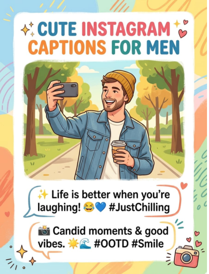 Cute Instagram Captions for Men 😊🖤
