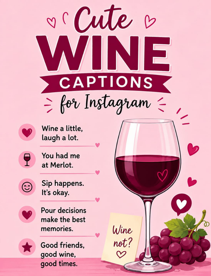 Cute Wine Captions for Instagram 🍷💖