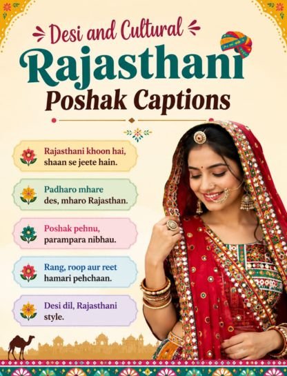 Desi and Cultural Rajasthani Poshak Captions