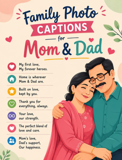 Family Photo Captions for Mom and Dad