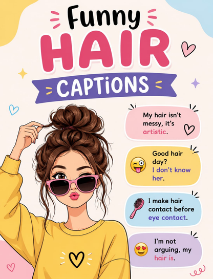 Funny Hair Captions 😂
