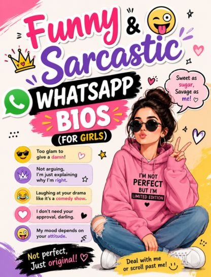 Funny & Sarcastic WhatsApp Bios (For Girls)