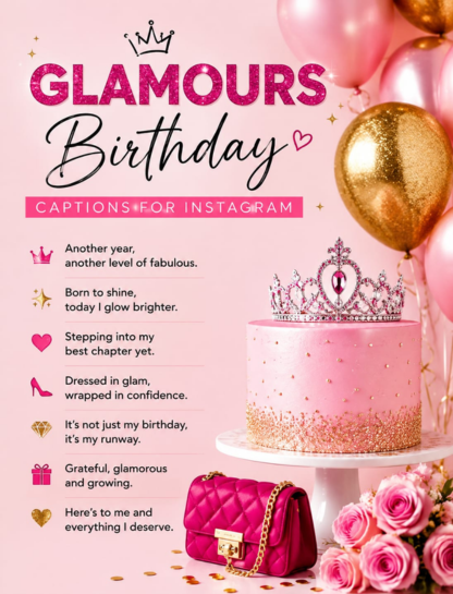 Glamorous Self Birthday Captions for Instagram