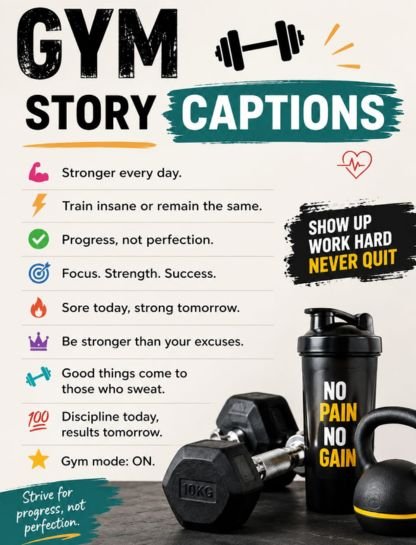 Gym Story Captions