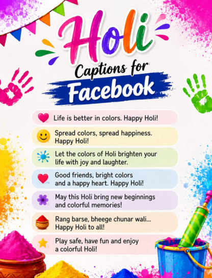 Holi Caption for Facebook