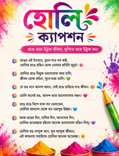 Holi Caption in Marathi