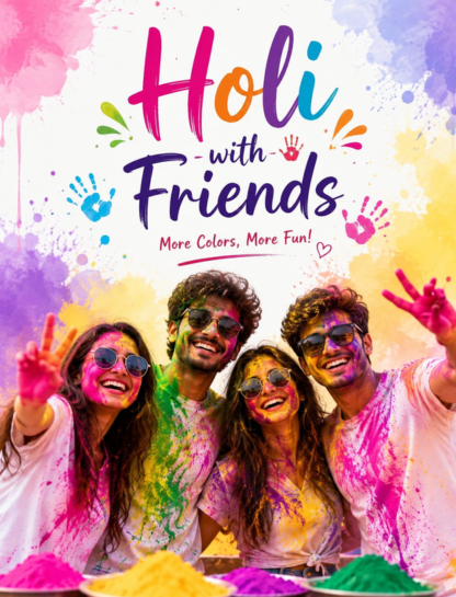 Holi Captions with Friends