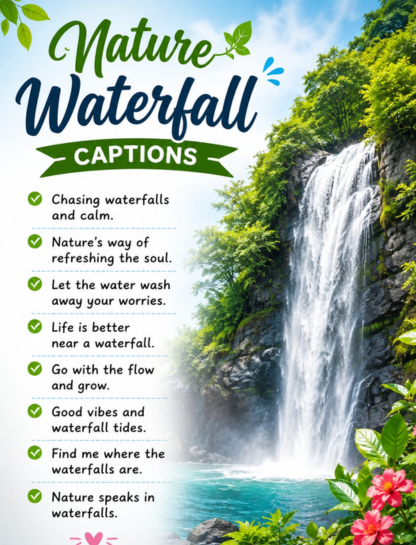 Nature Waterfall Captions for Instagram