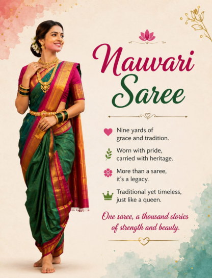 Nauvari Saree Captions in English
