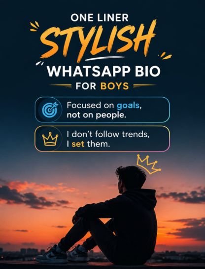 One Liner Stylish WhatsApp Bios (For Boys)