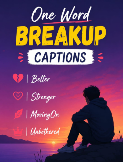 One Word Breakup Captions