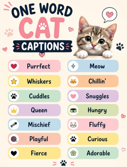 One Word Cat Captions