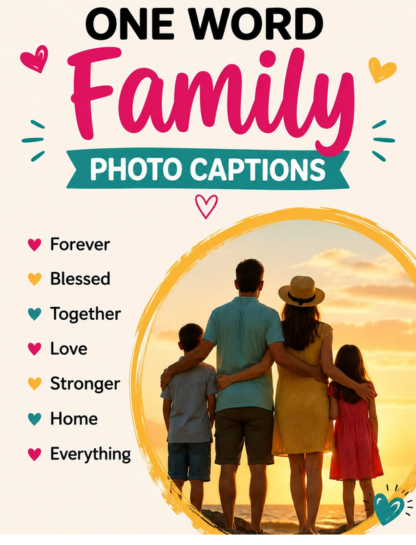One Word Family Photo Captions for Instagram