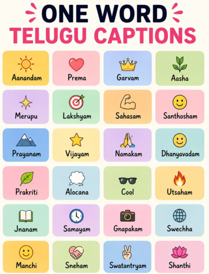One Word Telugu Captions