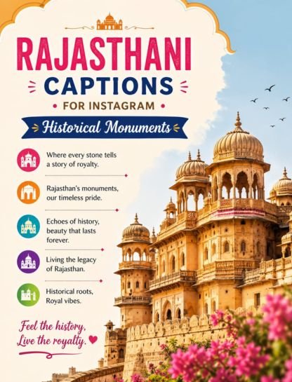 Rajasthani Captions for Instagram for Historical Monuments