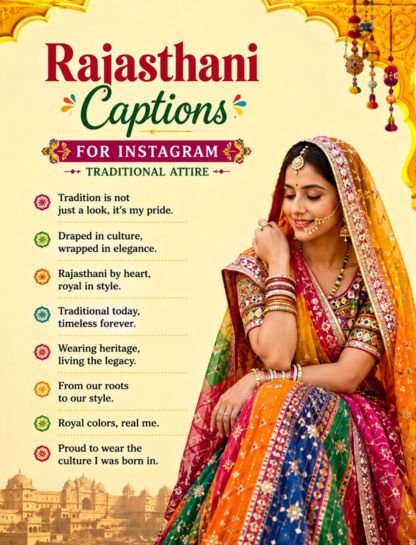 Rajasthani Captions for Instagram for Traditional Attire