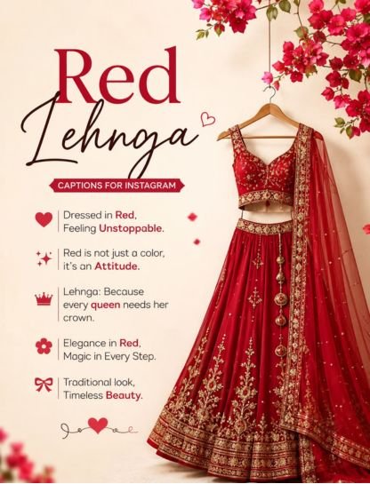 Red Lehenga Captions for Instagram