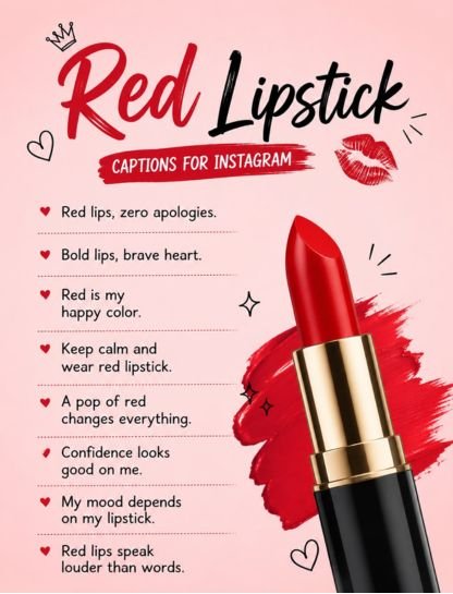 Red Lipstick Captions for Instagram